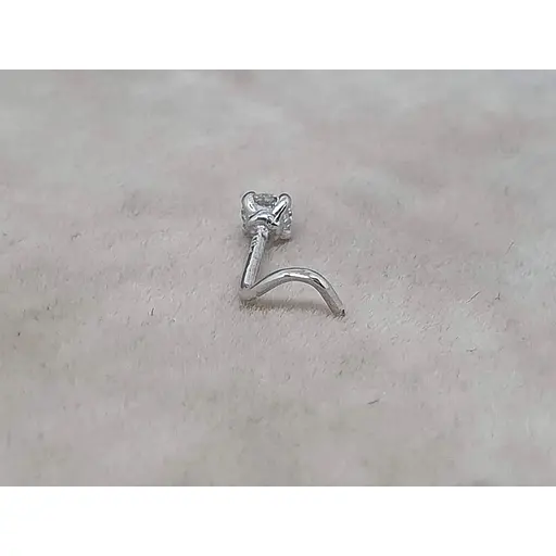 Золотая серьга-пирсинг Favoritum в нос с бриллиантом. 312130_Б_10 - фото 2