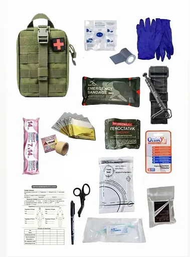 Аптечка укомплектованная №9 в подсумке с быстрым сбросом - фото 1