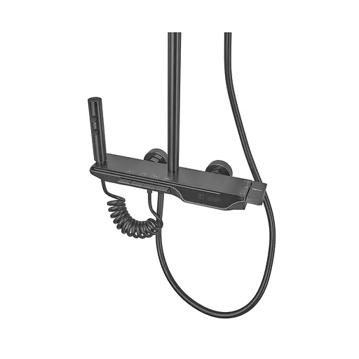 Душевая система с кнопочным переключателем из алюминия Zerix PBX-009-J 4 режима graphite ZX5851, Графит - фото 3