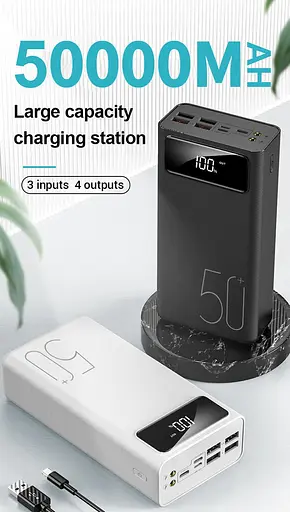 Внешний аккумулятор Power Bank 50000mAh White - фото 3