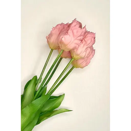 Тюльпани штучні Hvoya латексні махрові букет 5 квіток світло-рожеві - фото 2