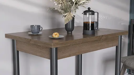 Розкладний обідній стіл трансформер Берта Ferrum-decor 750x1400x900 Чорний метал ДСП Дуб Сонома Трюфель 16 мм (FRD-105182) - фото 4