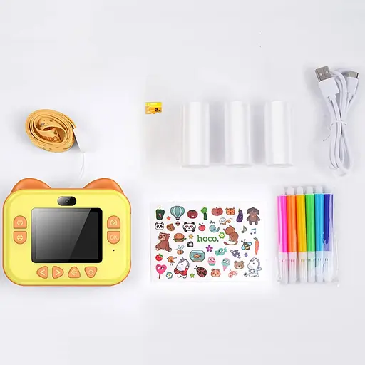 Фотокамера Hoco DV204 Dual Camera Printing Yellow детская (153302) - фото 5