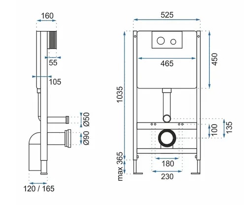 Інсталяція Rea з кнопкою f хром REA-E0019, Хром - фото 8