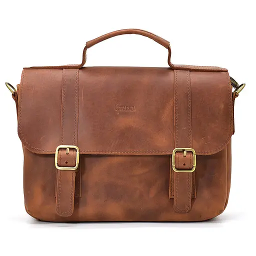 Чоловіча шкіряна сумка TARWA 32х25х7 см sum0025460 - фото 13