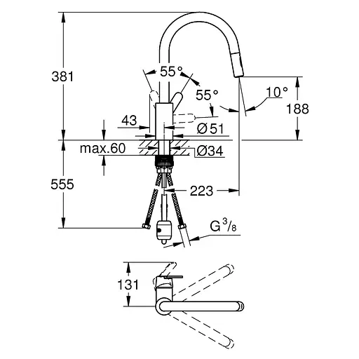 Смеситель для кухни Grohe QuickFix Get 31484001 Хром - фото 2