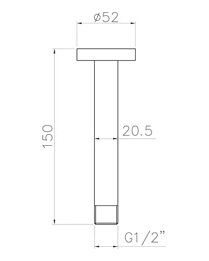 Кронштейн стельовий для верхнього душу Imprese SH01-150 Хром - фото 2