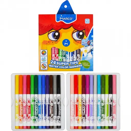 Фломастери Super Washable 24 кольори, 1630-24CB Marco, в коробці (6951572914933) - фото 2