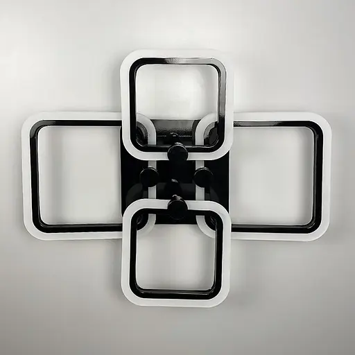 Чорна LED люстра на 2+2 ріжки квадратної форми | Арт. A 2503/2+2 BK | Line F - фото 1