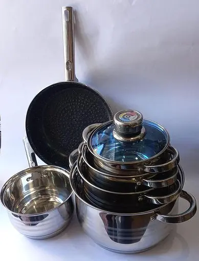 Набор посуды Royalty Line RL-1801B Серебристый 18 предметов - фото 2