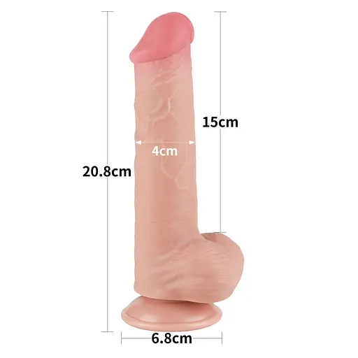 Фалоімітатор Sliding-Skin Dual Layer Dong 8'' Flesh 20.8 см тілесний - фото 5