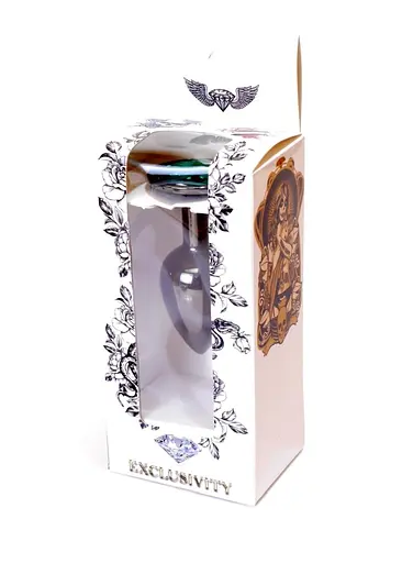 Металева анальна пробка з кристалом Boss Jewellery 7 см (зелений) - фото 8