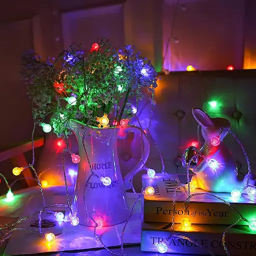 Гирлянда Ligarko с батарейным питанием, 7M/23ft 60LED крытые наружные гирлянды, 8 режимов с дистанционным управлением таймером - фото 6