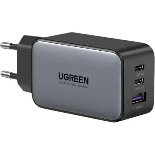 Зарядний пристрій блок живлення 3 порти Ugreen Nexode 65 W GaN II 2*Type-C + 1*USB (2C1A) 8823366 - фото 1