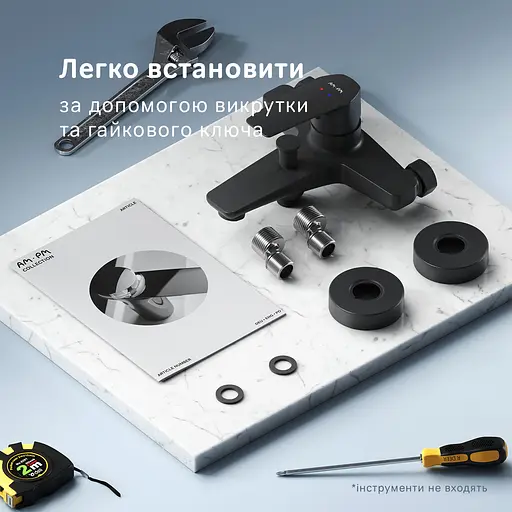 Змішувач для ванни Am.Pm Gem black matt F90E10022 Чорний матовий - фото 7