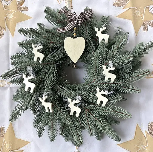 Венок хвойный рождественский Hvoya Classic литой голубой 50 см - фото 4