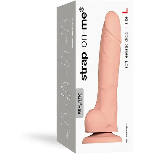 Реалістичний фалоімітатор Strap-On-Me Soft Realistic Dildo Vanilla - Size L - фото 3