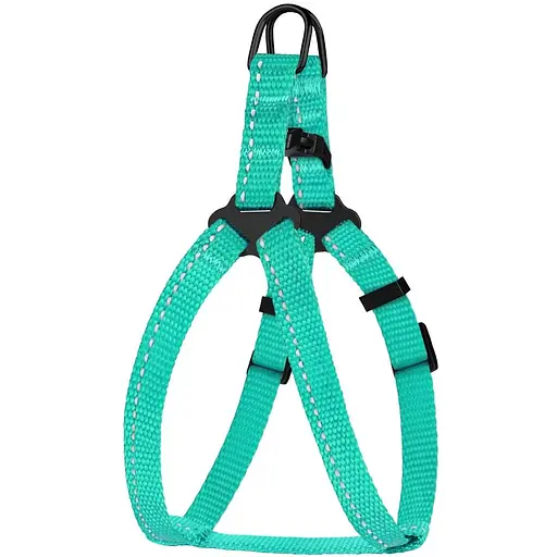 Шлея для собак Barksi Active світловідбивна (обхват грудей 24-30 см ширина 1 см) ментолова - фото 1