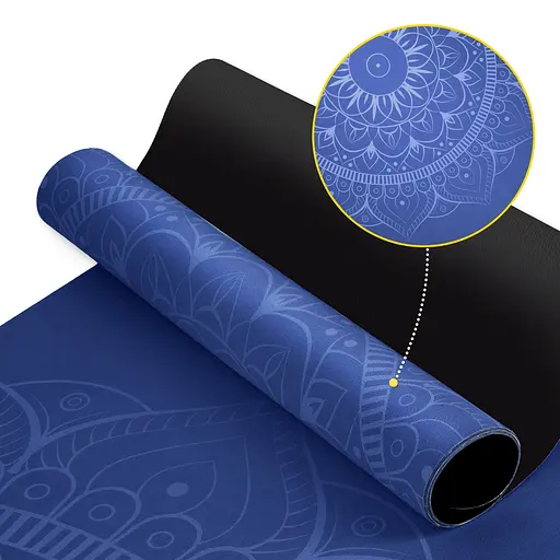 Коврик (мат) спортивный 4FIZJO замша 183 x 61 x 0.15 см для йоги и фитнеса Blue (P-5905973405713) - фото 5