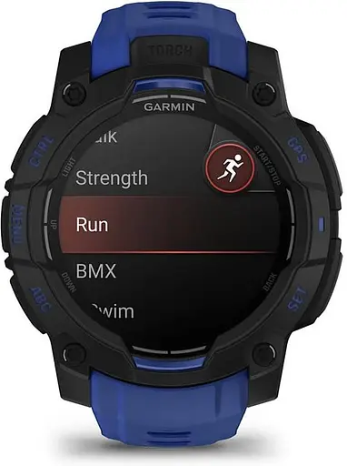 Смарт-часы Garmin Instinct 3 45mm AMOLED Black with Blue Band (010-02936-03)
