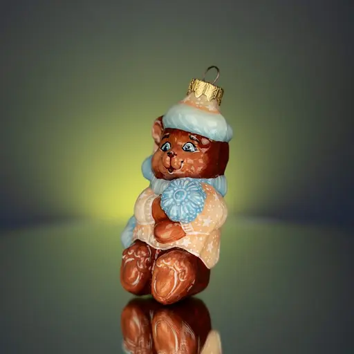 Ялинкова прикраса Різдвяні історії Тато-ведмідь скло (4820001154764) - фото 2