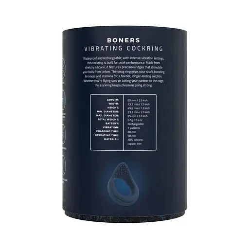Виброкольцо Boners Vibrating Cock Ring, 8.5 см (синий) - фото 10