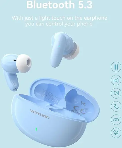 Наушники TWS Vention Elf Earbuds E01 Blue - фото 4