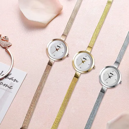 Женские классические часы Skmei 1390 (Серебристые) - фото 6