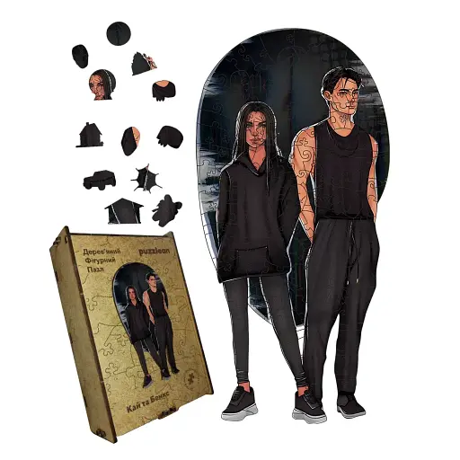 Деревянный пазл Кай и Бенкс, А5, Деревянная коробка 35 элементов