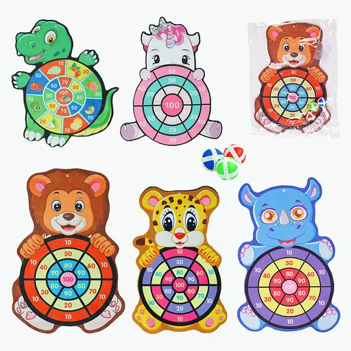 Дартс на липучках мягкий "Зверюшка" YS003, в пакете Микс - фото 1