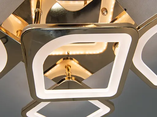 Багатофункціональна світлодіодна люстра на ІЧ пульті, 72 Вт, золото - фото 4