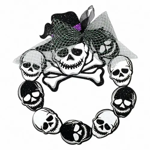 Декор Венок Черепа блестящий - фото 1