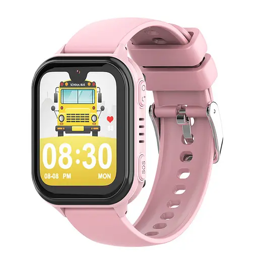 Смарт-часы-телефон детские Wonlex KT33 с камерой WI-FI GPS SIM-карта силиконовый ремешок Pink (17775) - фото 2