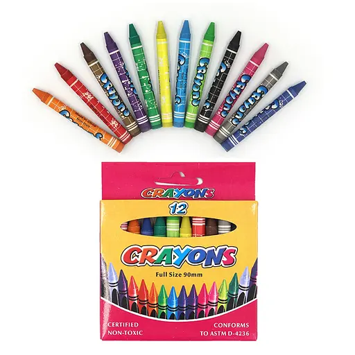 Крейда воскова Crayons, 12 кольорів, 0.9 мм
