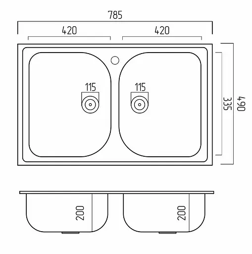 Кухонная мойка Platinum 7950 EQUATORIA (SP000035798) - фото 7