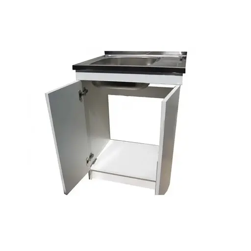 Кухонна тумба з накладною мийкою в комплекті ЛДСП 60х60х83 см Біла (52867-01114) - фото 3