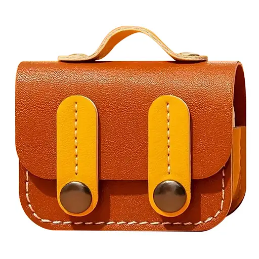 Шкіряний футляр Briefcase для навушників AirPods 3 Brown / Yellow