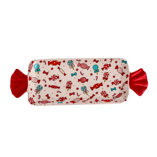 Блюдо сервировочное для закусок Yiwu Merry Christmas 35×12.5 см прямоугольное с ручками CR-1-29  - фото 2