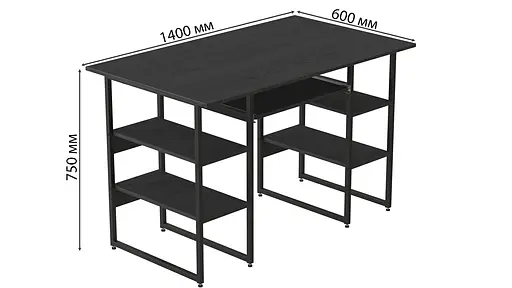 Компьютерный стол Тим 75x140x60 черный ДСП Сосна Кембра 16мм FRD-103964 - фото 6