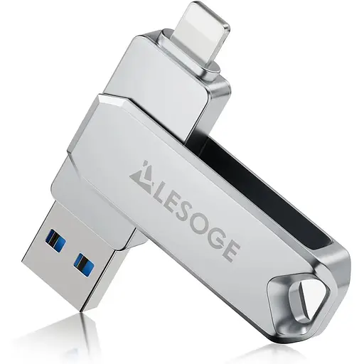 USB флеш-накопичувач 256 ГБ LESOGE Apple MFI USB-накопичувачі, 3 в 1 високошвидкісний USB-флеш-накопичувач