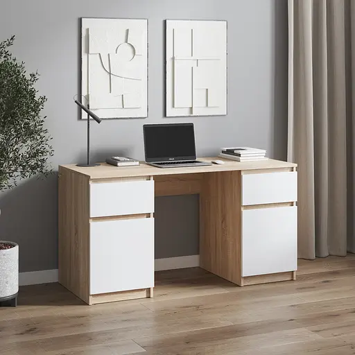 Компьютерный стол Vays, письменный стол с двумя тумбами, c ящиками без ручек R-34 - фото 8