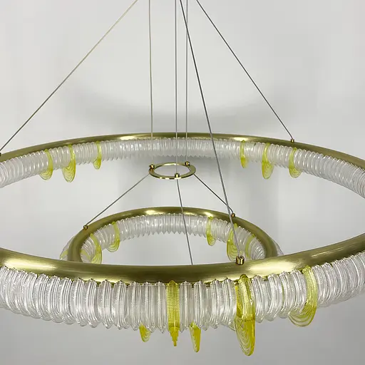 Світлодіодна підвісна люстра у формі подвійного кільця | Арт. D 236-850+450 | Line F - фото 5