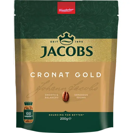 Кава розчина сублімована Jacobs Cronat Gold 200 г