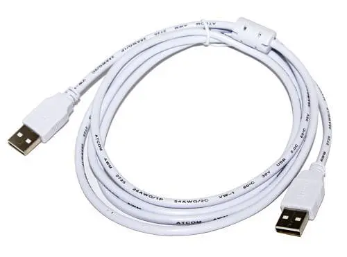 Кабель USB 2.0 AM - USB AM, 1.8 м, белый, Atcom (16614) - фото 1
