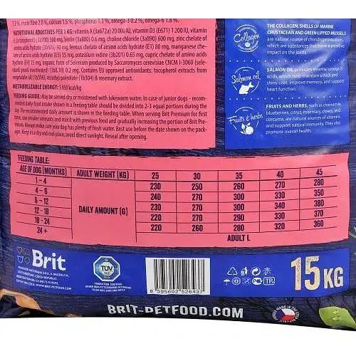 Сухой корм Brit Premium Dog Junior L для щенков и юниоров больших пород с курицей 15 кг - фото 5