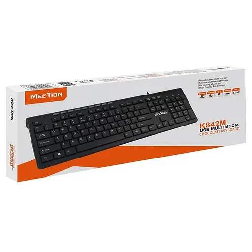 Клавиатура MeeTion Wired Standard Multimedia Ultrathin Keyboard K842M RU/EN раскладки - фото 6