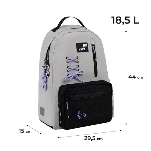 Рюкзак Kite Education teens 949L Romantic Minimalism Сірий (K26-949L-1) - фото 3