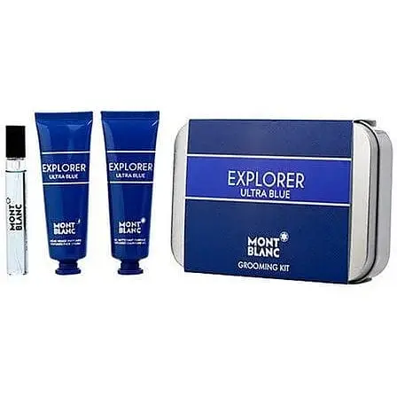 Подарунковий набір Mont Blanc Explorer Ultra Blue парфумована вода 7.5 мл +s/g 30 мл +cr 30 мл - фото 1