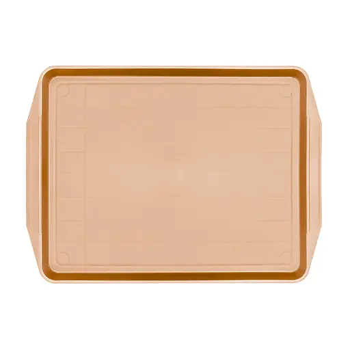 Прямоугольный поднос с ручками 48.5 x 35.5 см полипропилен, Полімет Бежевый 86272 - фото 4
