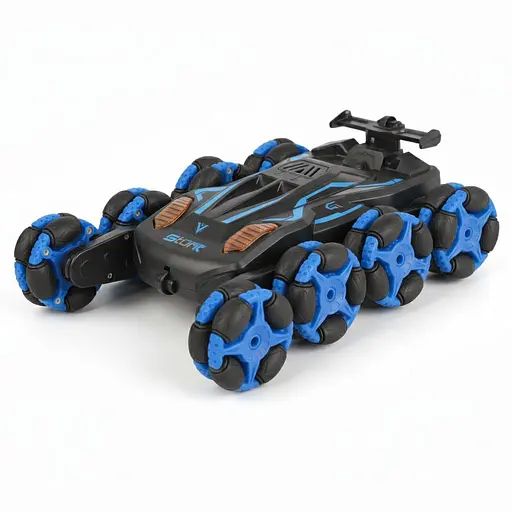 Радиоуправляемая трюковая машина-оборотень LH-C 060-3-02, управление браслетом и пультом 2.4G, звук, парогенерация, 360°, Синяя